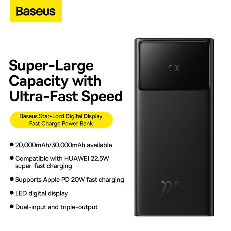 Baseus Star-Lord 22.5W 20000mAh Fast Charge Power Bank - Image 2