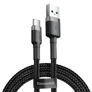 Baseus Cafule 2m QC3.0 2A USB to Type-C Fast Charging Cable - Black (CATKLF-UG1)