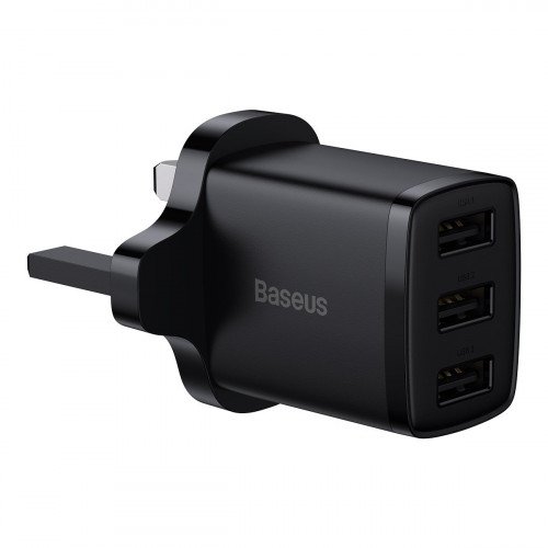 Baseus Compact 17W 3U Charger UK Black – CCXJ020301