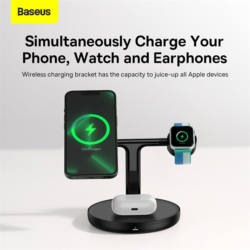 Baseus 20W Swan 3-in-1 Wireless Magnetic Charging Bracket - WXTE000101 - Image 4