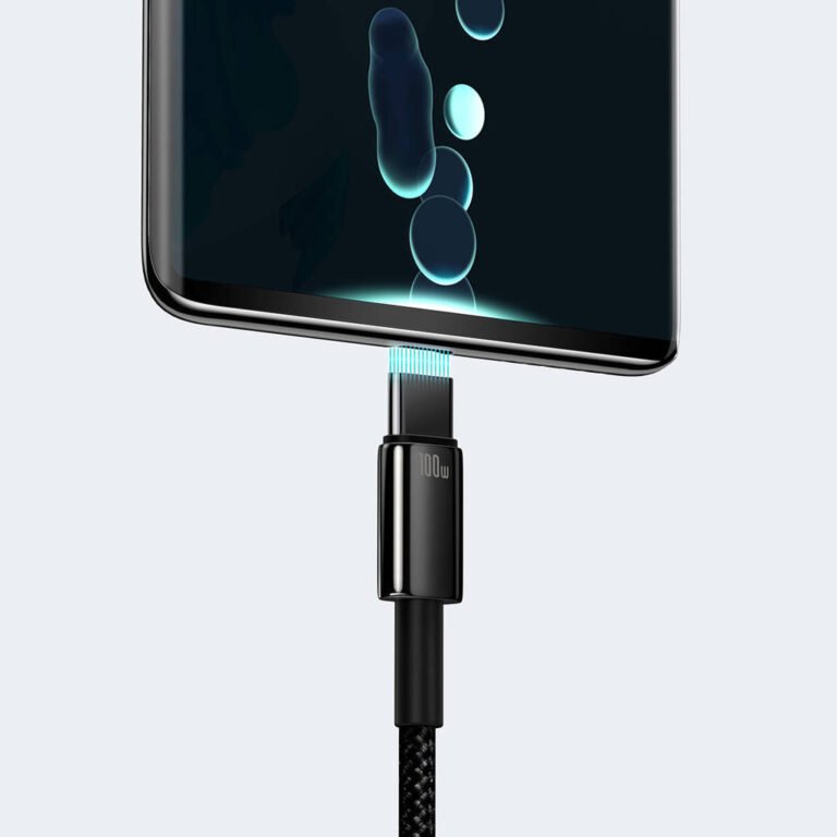 Baseus Tungsten Gold 2M USB- A to Type-C 100W Fast Charging Cable - Black - Image 5