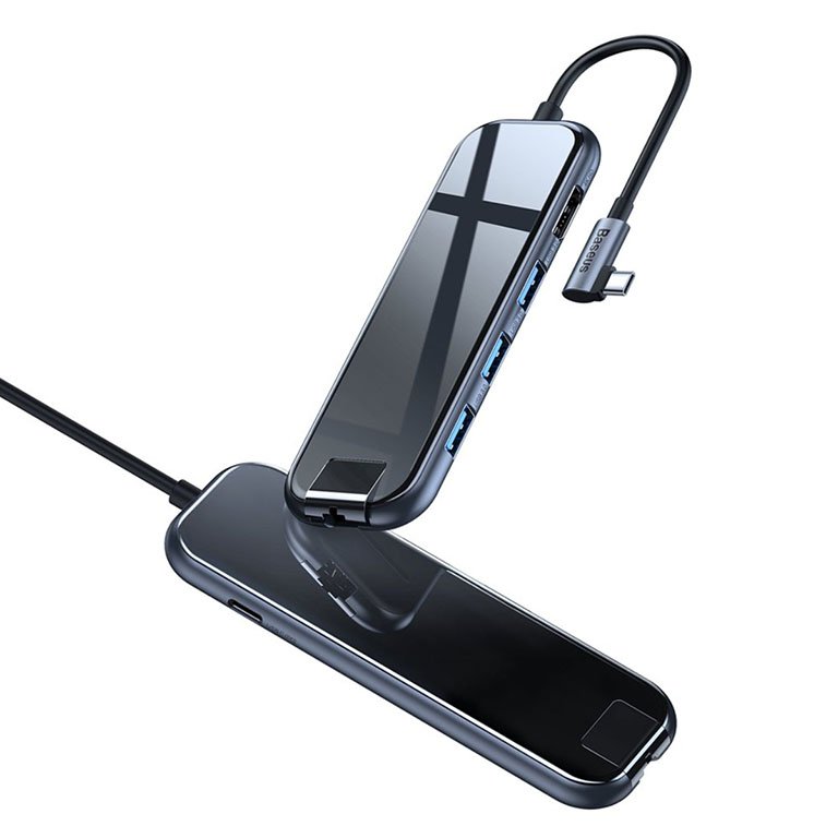 Baseus 6-in-1 Type-C Network Multi-functional HUB (Type-C to 3xUSB3.0+HD4K+RJ45+PD) CAHUB-DZ0G - Image 3
