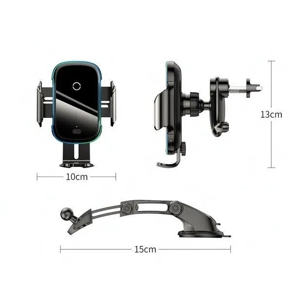 Baseus Light Electric Qi 15W Wireless Charging Car Holder - Image 2