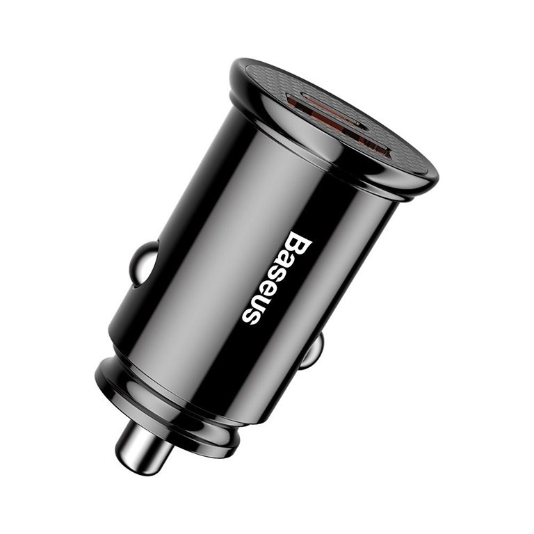 Baseus A+C 30W Circular Plastic PPS Car Charger Black- CCALL-YS01