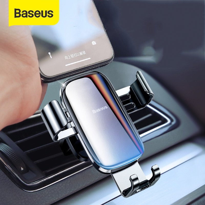 Baseus Glaze Gravity Car Metal Mount Car Air Vent Smartphone Holder Stand – SUYL-LG01 - Image 4