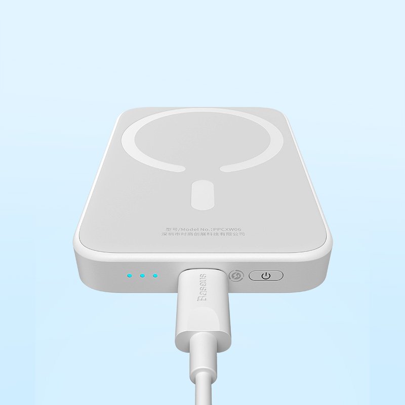 Baseus Magnetic Mini 10000mAh 20W Wireless Fast Charge Power Bank - White - Image 9