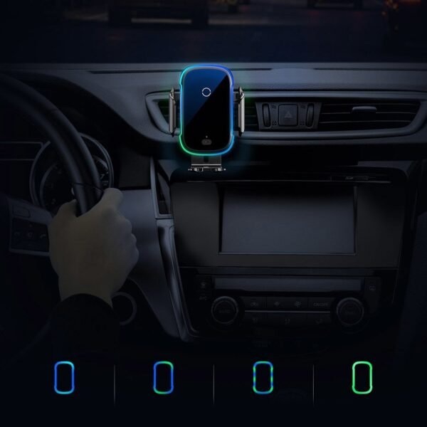 Baseus Light Electric Qi 15W Wireless Charging Car Holder - Image 3
