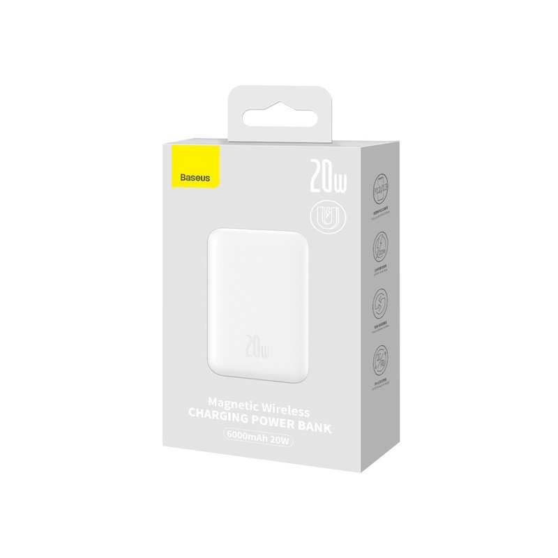 Baseus Magnetic Mini 10000mAh 20W Wireless Fast Charge Power Bank - White - Image 10