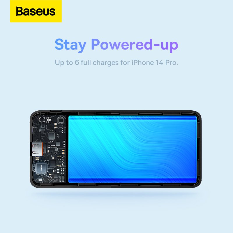 Baseus Airpow 10000mAh 20W Fast Charge Power Bank Black - PPQD090001 - Image 5