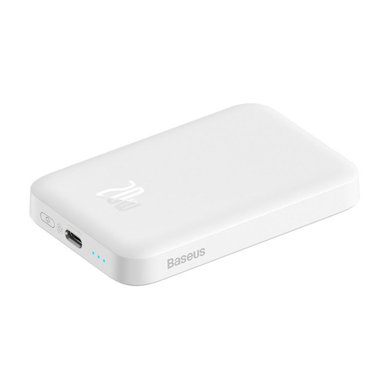 Baseus Magnetic Mini 10000mAh 20W Wireless Fast Charge Power Bank - White - Image 3