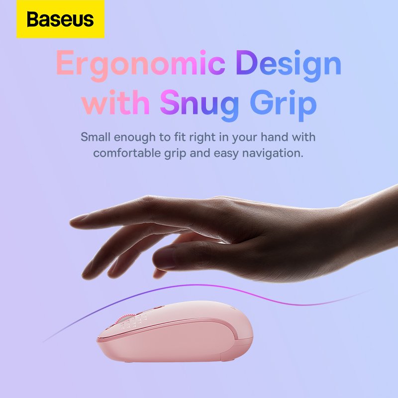 Baseus F01B Creator Tri-Mode Wireless Mouse - Pink - Image 5