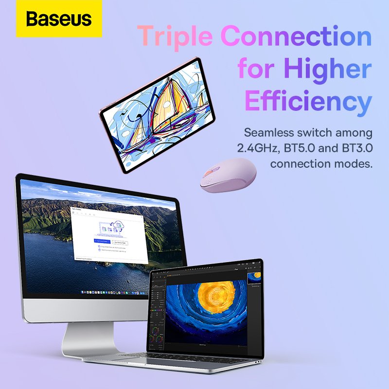Baseus F01B Creator Tri-Mode Wireless Mouse - Image 2