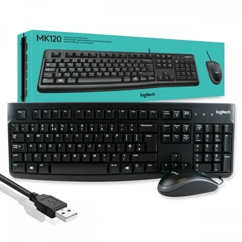 Logitech MK120 Corded Keyboard and Mouse Combo – Black - Image 5