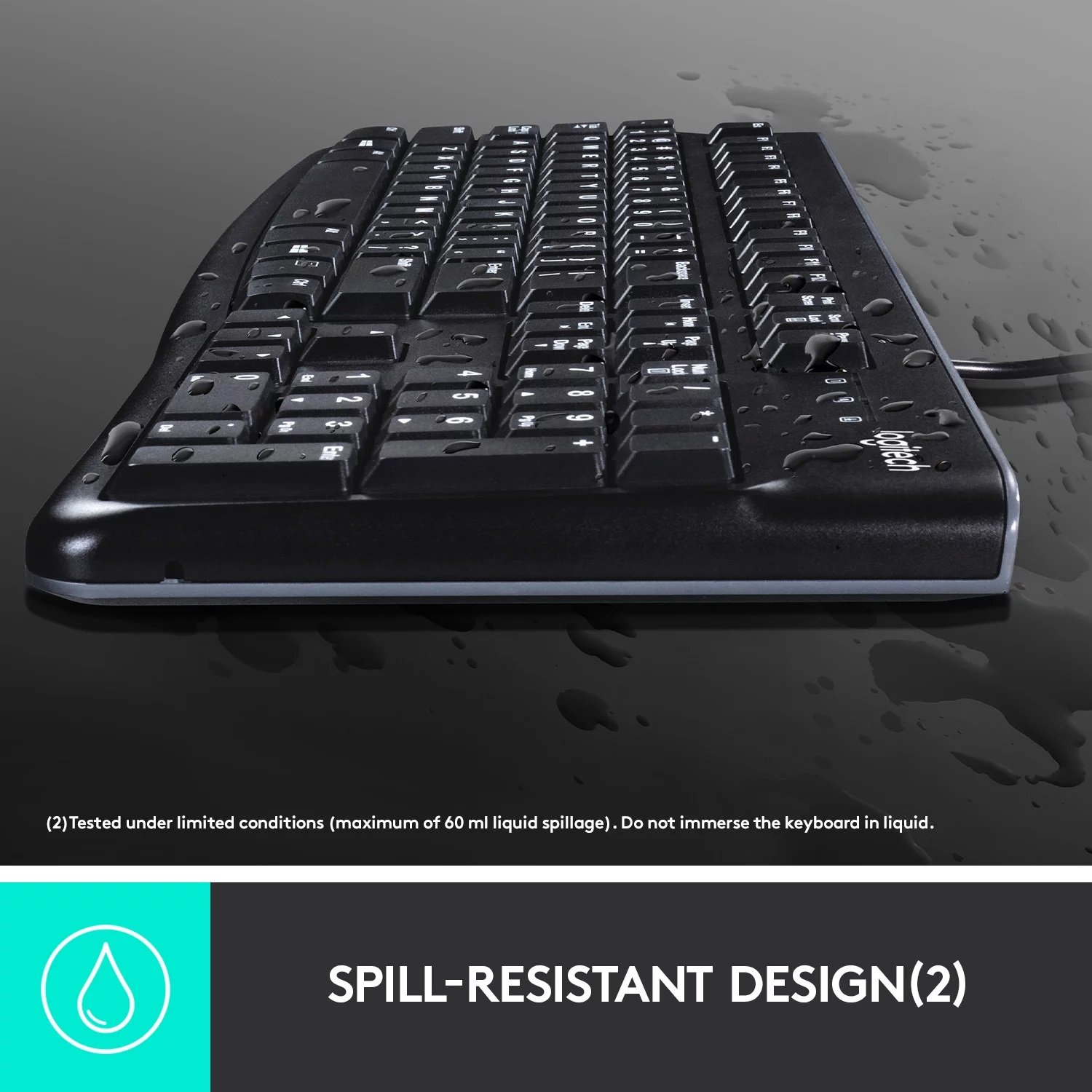 Logitech MK120 Corded Keyboard and Mouse Combo – Black - Image 6
