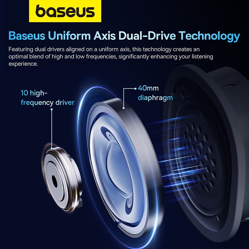 Baseus AeQur GH02 Gaming Wireless Headphones - Moon White - Image 10