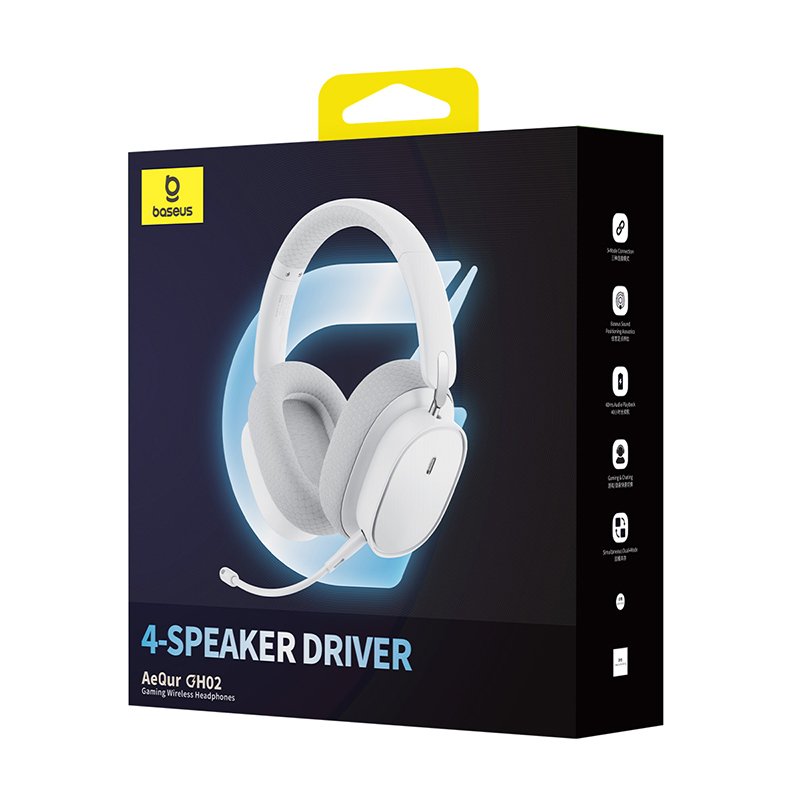 Baseus AeQur GH02 Gaming Wireless Headphones - Moon White - Image 12