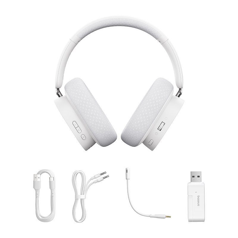 Baseus AeQur GH02 Gaming Wireless Headphones - Moon White - Image 6