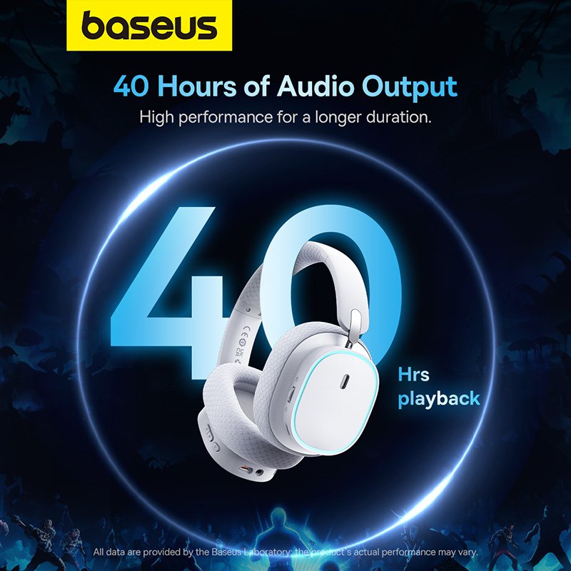 Baseus AeQur GH02 Gaming Wireless Headphones - Moon White - Image 8