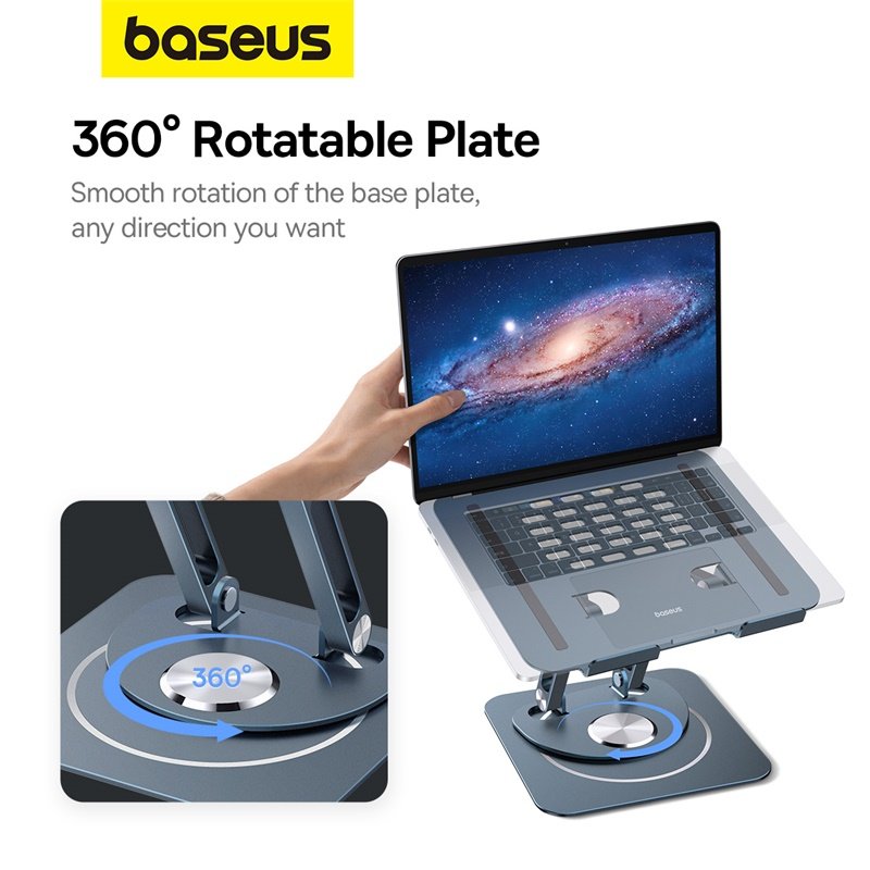 Baseus UltraStable Pro Series 360° Metal Laptop Stand - Space Grey - Image 7