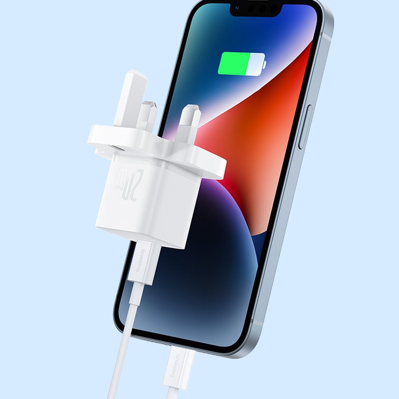 Baseus 20W GaN5 Type-C Mini Fast Charger UK Pin – Moon White - Image 7