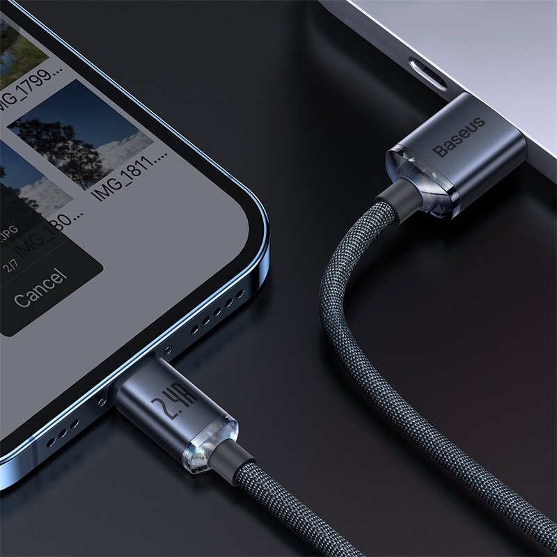 Baseus Crystal Shine Series 1.2m USB to Lightning 2.4A Fast Charging Cable - Image 9