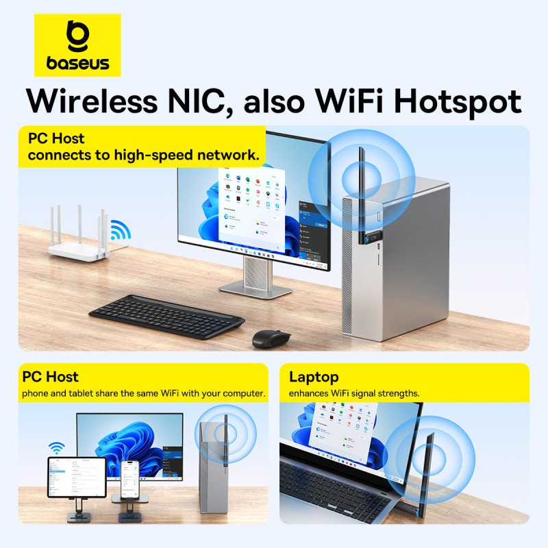 Baseus FastJoy Series 150Mbps WIFI Adapter - Image 7