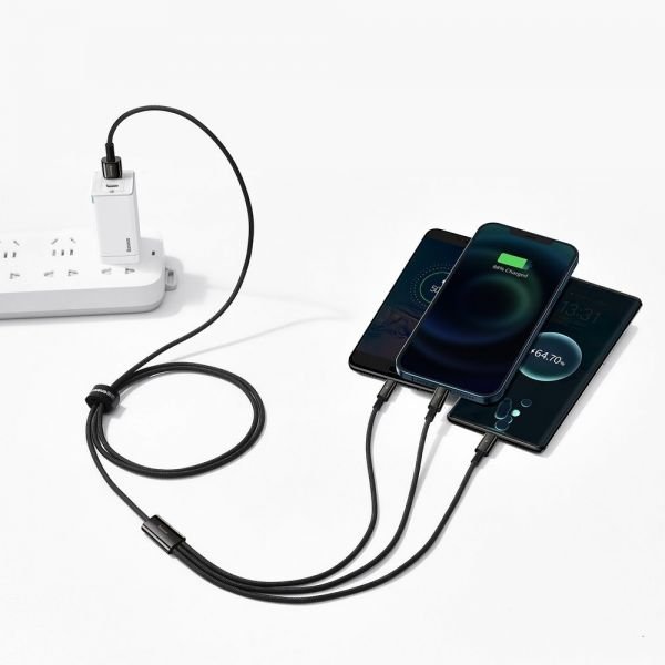 Baseus Tungsten 3-in-1 USB to M+L+C 3.5A Fast Charging Cable - Image 6