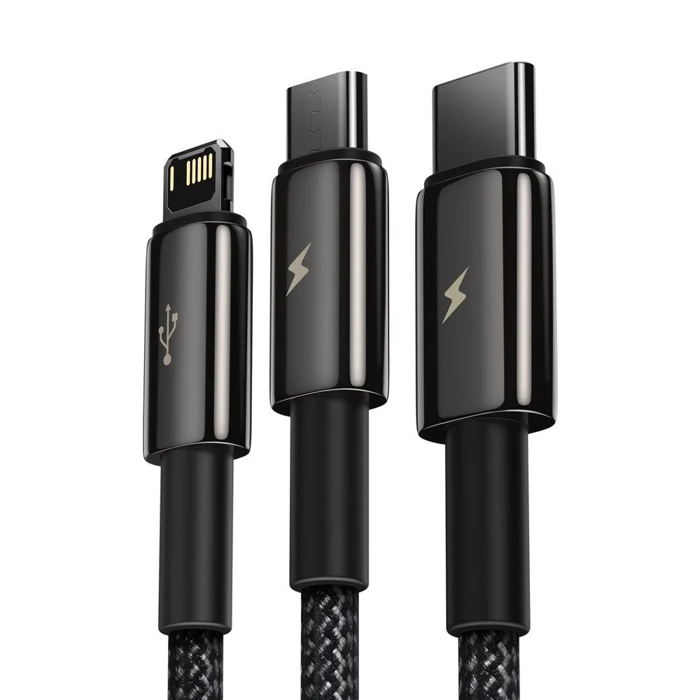 Baseus Tungsten 3-in-1 USB to M+L+C 3.5A Fast Charging Cable - Image 2