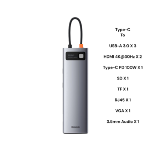 Baseus Metal Gleam Series 11-in-1 Type C Multifunctional Hub
