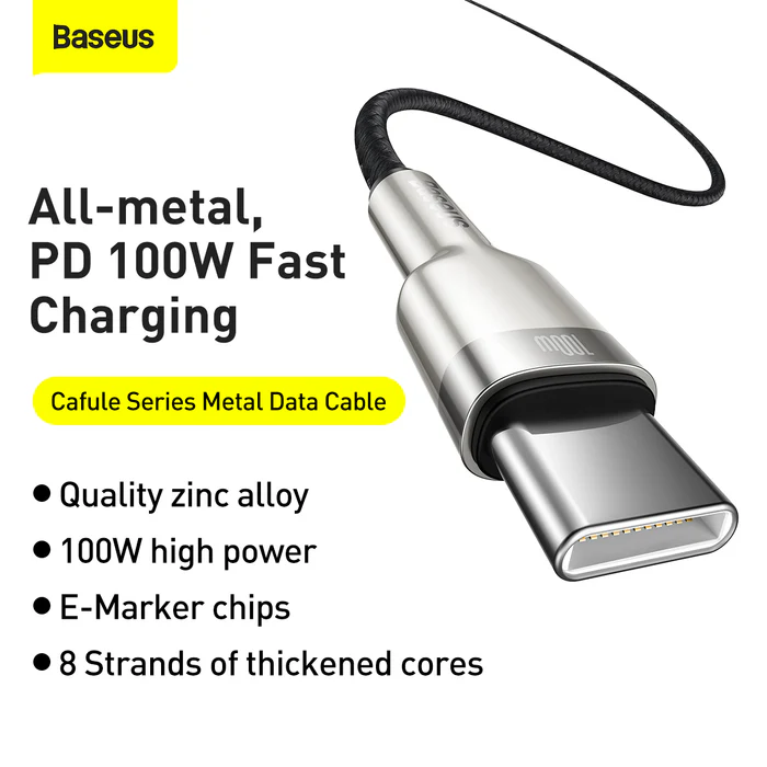 Baseus Cafule Series 100W 1M Type-C to Type-C Metal Cable - Image 6