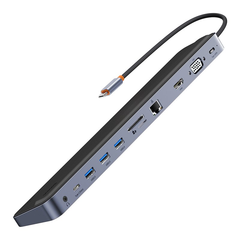 Baseus EliteJoy Gen2 11 Port Type-C HUB Adapter - Dark Gray - Image 2