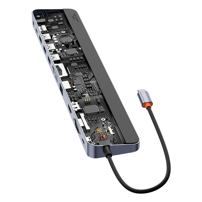 Baseus EliteJoy Gen2 11 Port Type-C HUB Adapter - Dark Gray - Image 4