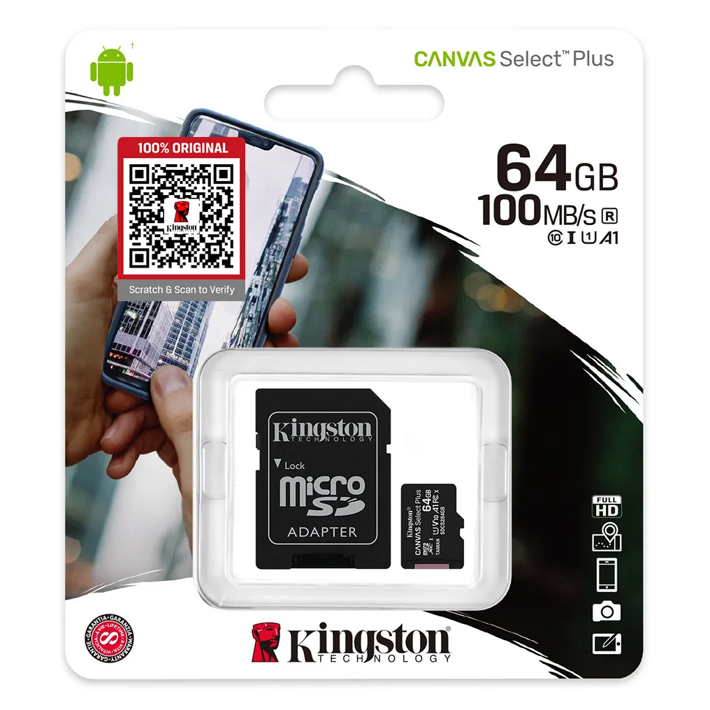 Kingston Canvas Select Plus Class10 64GB Micro SD Card - Image 2