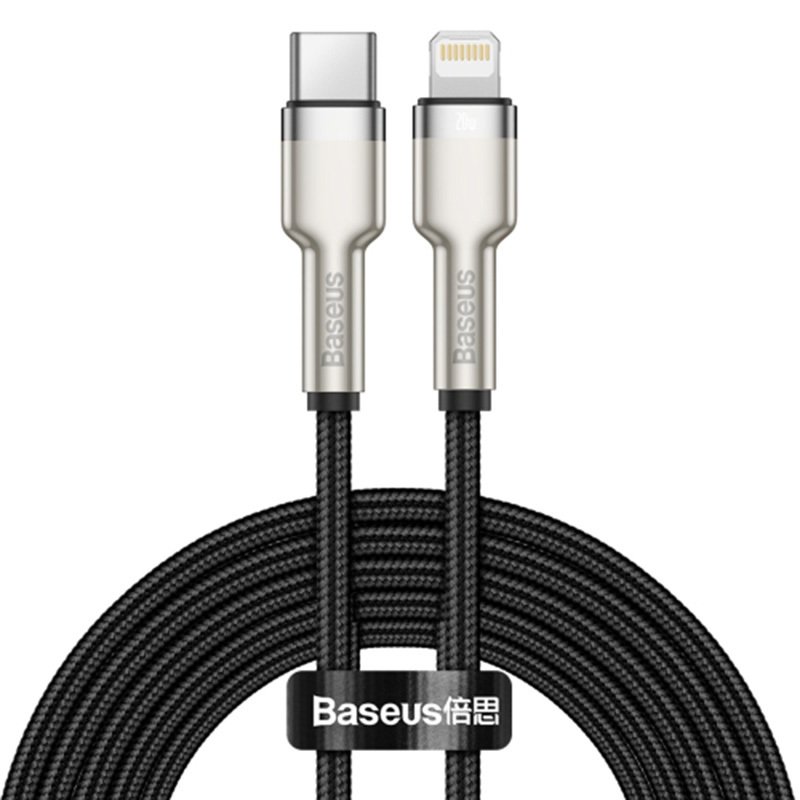 Baseus Cafule Series Metal 2M PD 20W Type-C to Lightning Cable - Black (CATLJK-B01)