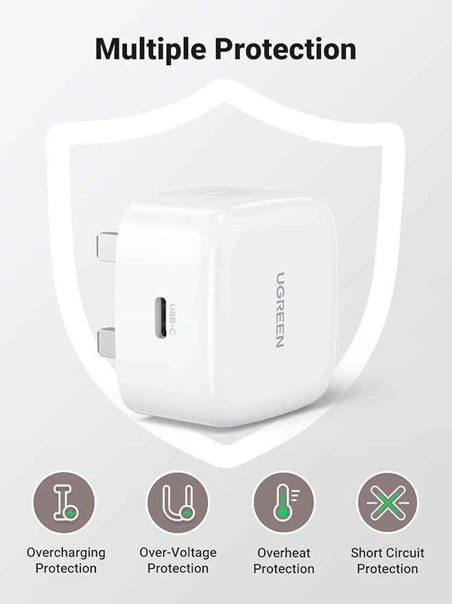 UGREEN 20W Type-C PD Fast Charger UK - White - Image 6