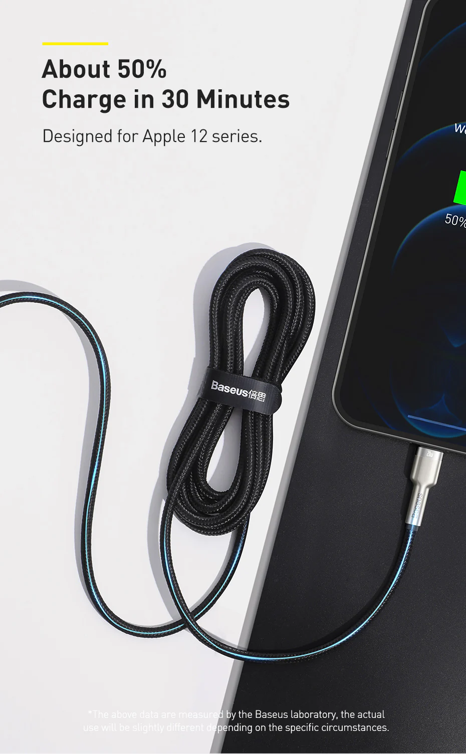 Baseus Cafule Series 1M PD 20W Type-C to Lightning Metal Cable - Image 6