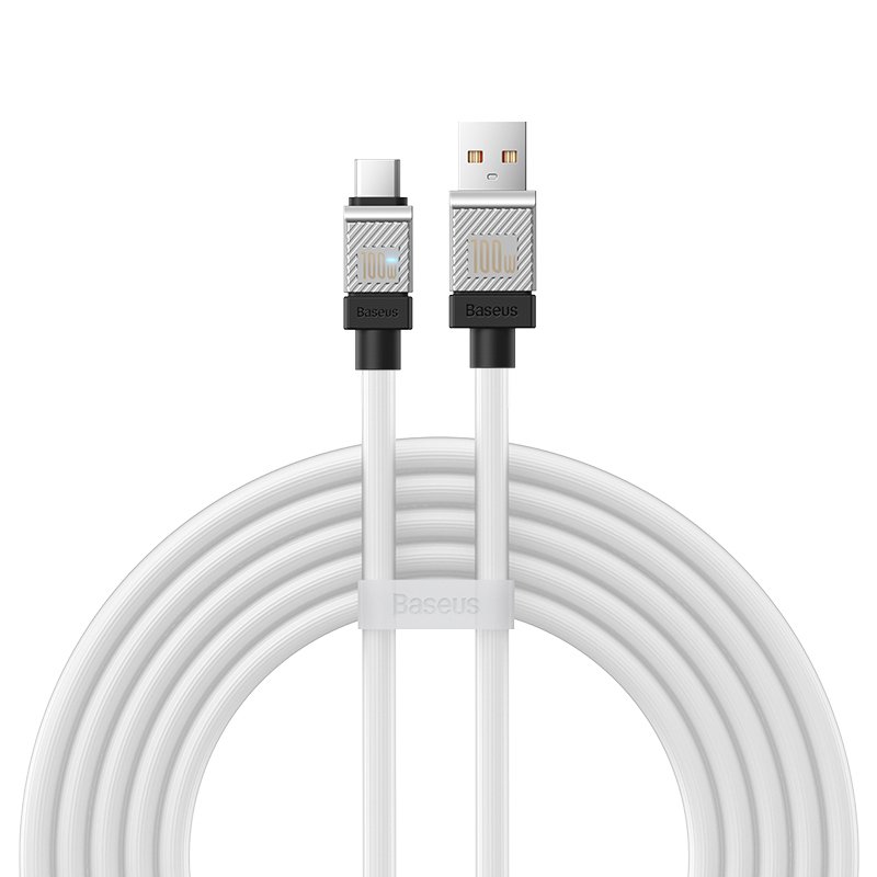 Baseus CoolPlay Series 2m 100W USB to Type-C Fast Charging Cable - White (CAKW000702)