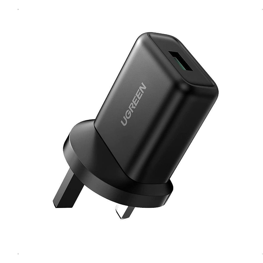 UGREEN 18W USB Fast Charging Power Adapter with QC3.0 UK - Black (CD122)