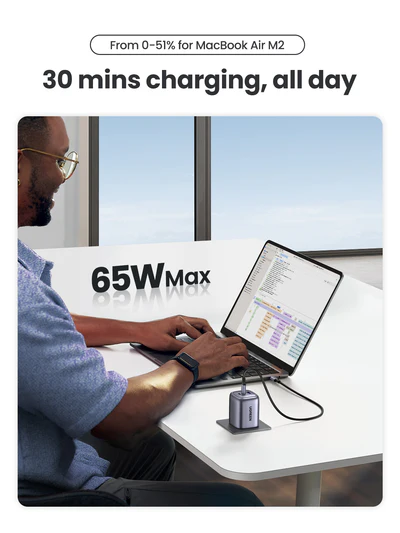 UGREEN Nexode 65W GaN 3-Ports Charger UK - Image 7
