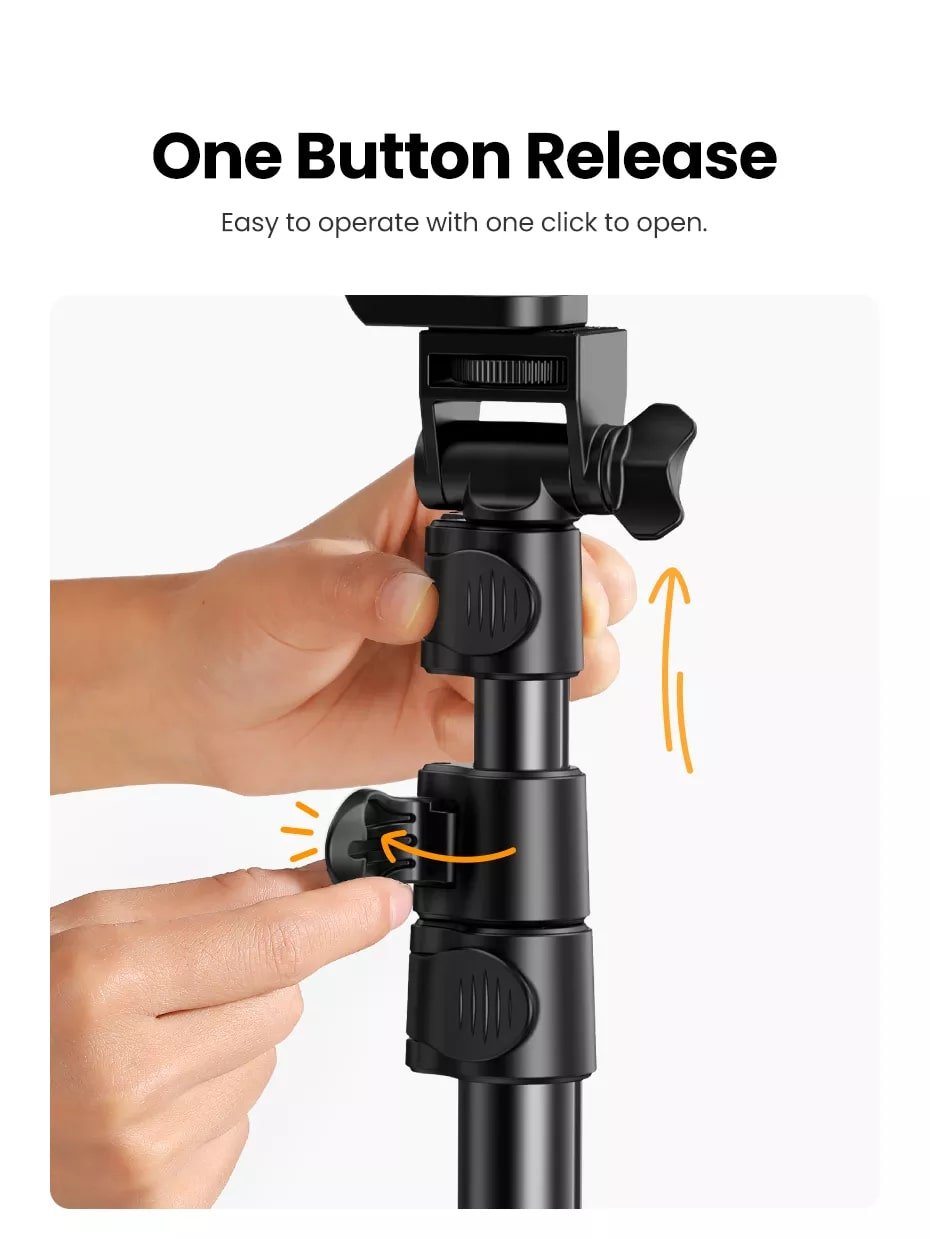 UGREEN 3-Section Foldable Tripod Stand with Phone Mount - Image 8