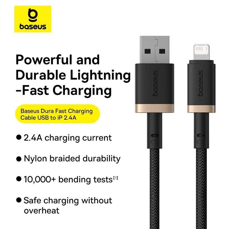 Baseus Dura Series 2m 2.4A USB to Lightning Cable - Image 9