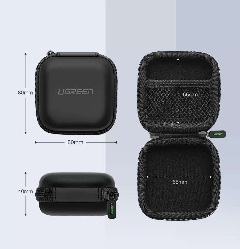 UGREEN Earphone Storage Bag - Black - Image 7