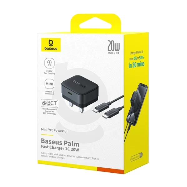 Baseus Palm Type-C 20W Fast Charger with 60W USB-C Cable - Image 13