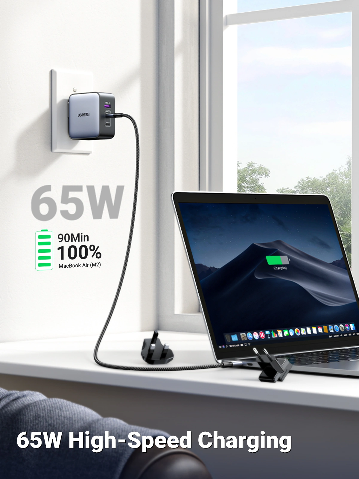 UGREEN Nexode 65W GaN 3-Port Fast Charger - Image 2