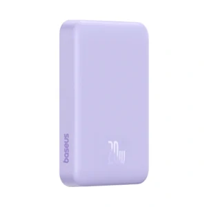 Baseus Magnetic Mini Air 6000mAh 20W Wireless Fast Charge Power Bank with Simple Series 30cm Type-C to Type-C Charging Cable – Stellar White (P10059002513-00)