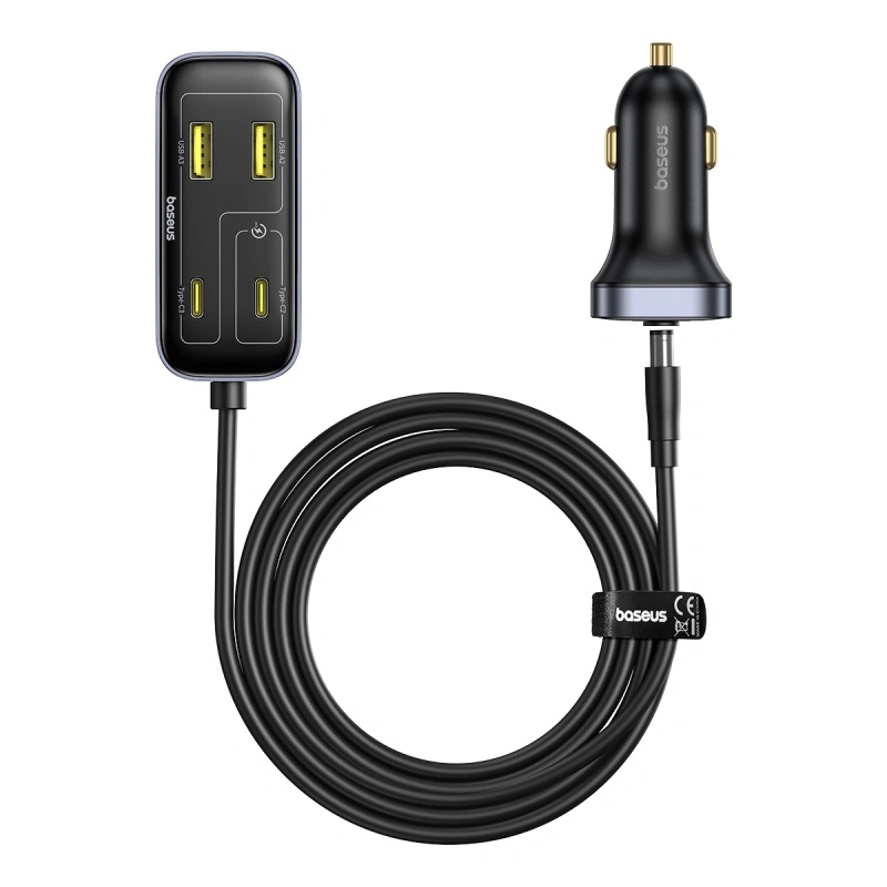 Baseus BackseatPal L1 In-vehicle 110W 6-Port Car Charger (3 USB + 3 Type-C) – Cosmic Black (C00081100121-00)