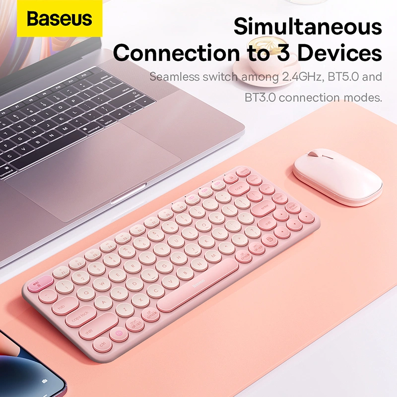 Baseus K01A Wireless Tri-Mode Keyboard Pink - Image 11