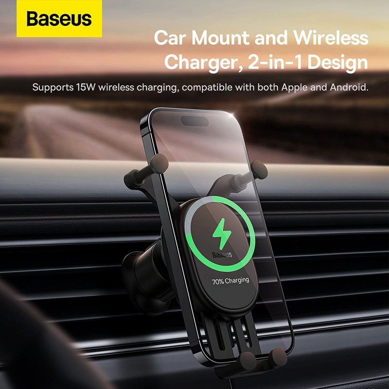 Baseus Stable Gravitational 15W Wireless Charging Car Mount - Image 7