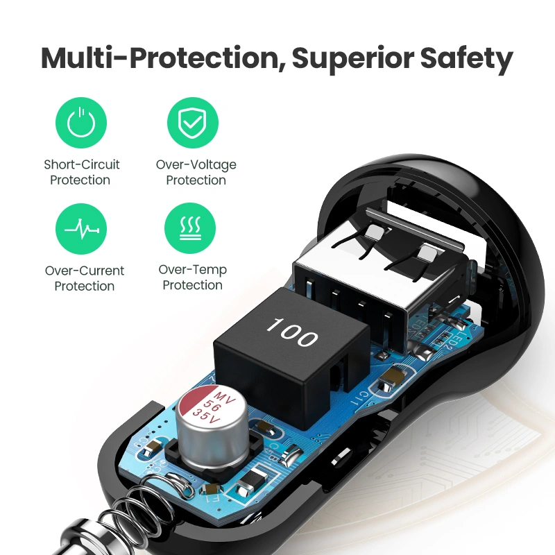 UGREEN 24W Dual USB A Car Charger - Image 3