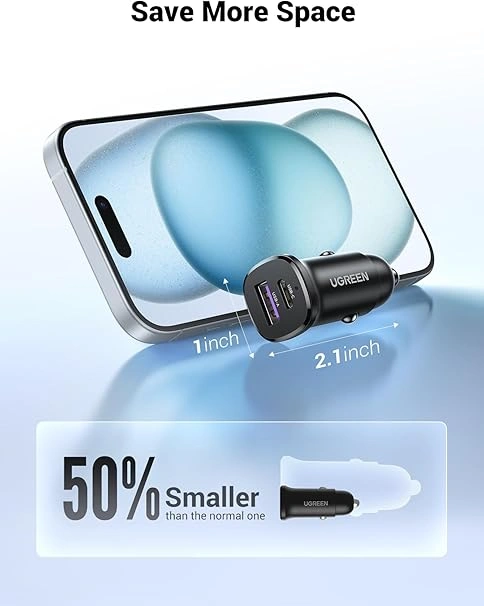 UGREEN 30W Dual Port Car Charger - Image 4